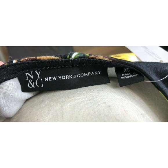Women's New York & Co. X Small NWT Black Fruit Dress Side Pockets Stretch Cotton - Picture 8 of 8